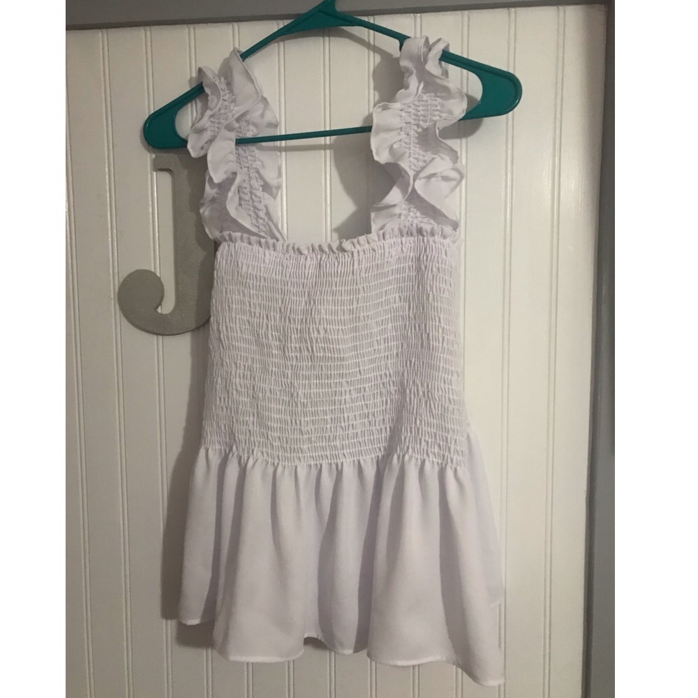 White Top with ruffled straps